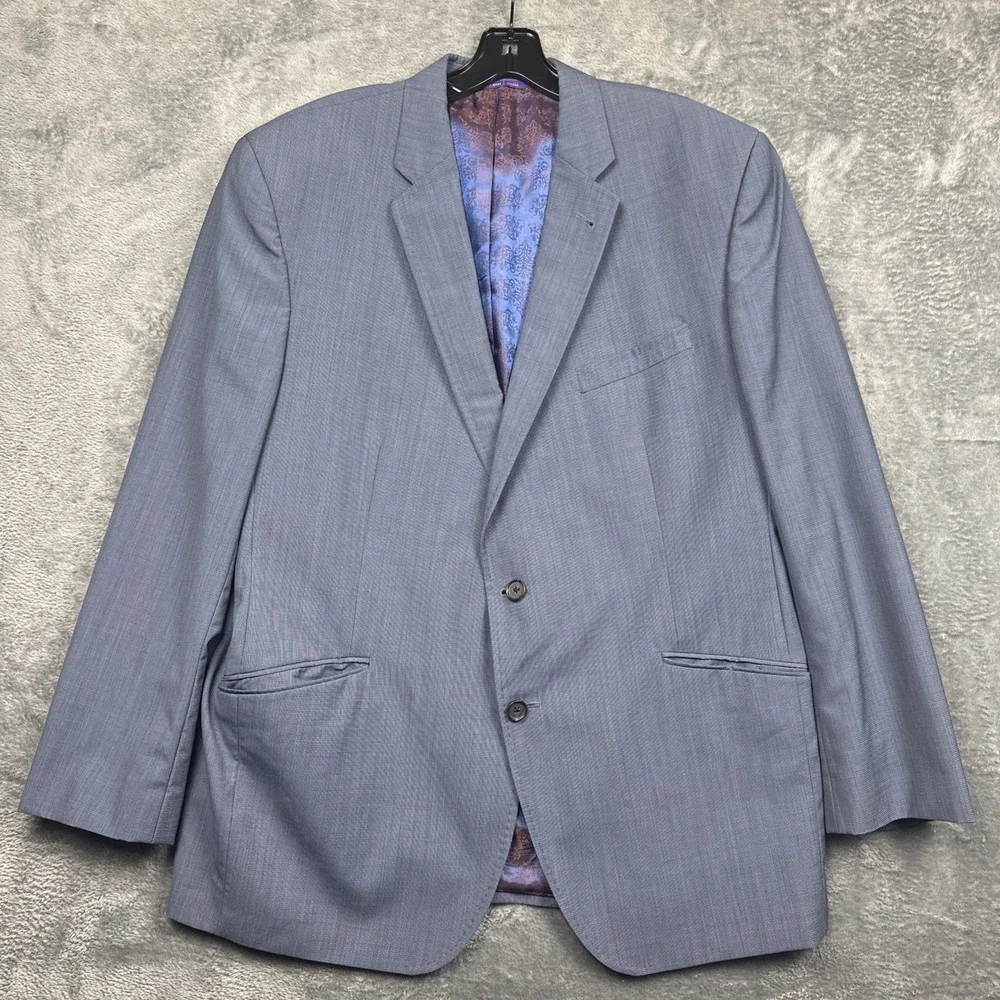 Ted Baker Endurance Sport Coat Men's 44R Gray Blue Blazer Jacket 100% Wool Lined